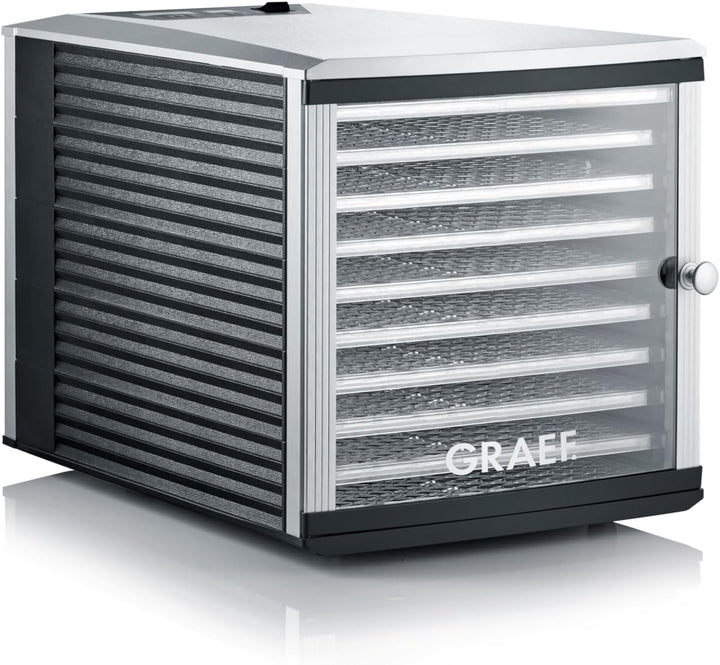 GRAEF DA510EU Dörrautomat in Silber mit Timeranzeige, Temperaturkontrolle, 30–70°C regelbar, übersic