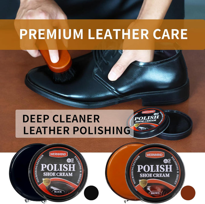 Schwarze Schuhcreme Braun Neutral Schuhputzset Leder Stiefel Schuhputzset Leder Pflege Wachs Reinigu