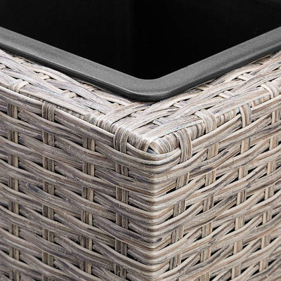 Casaria® Blumenkasten 3 Innentöpfe Polyrattan Herausnehmbar Wasserablauf Outdoor Rechteckig Pflanzka