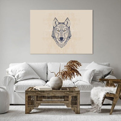 Bilder auf Leinwand 100x70cm Leinwandbild Husky Hund Portrait Plakat Gross Wanddeko Bild Schlafzimme