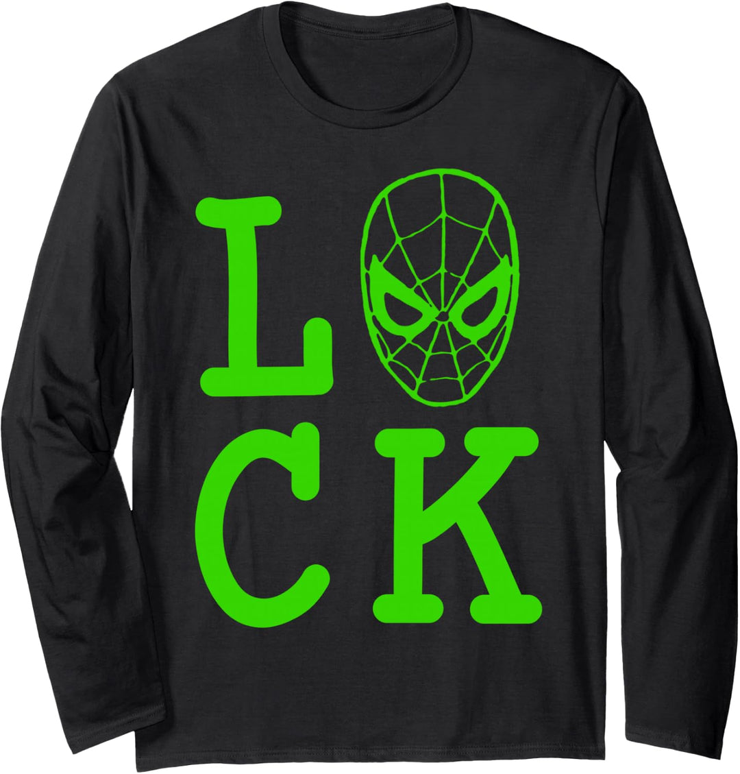 Marvel Spider-Man Large Luck Text Langarmshirt