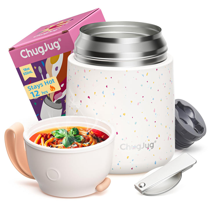 Thermobehälter für Essen 530ml, Edelstahl Thermobecher für Essen Warmhaltebehälter mit Löffel, Ausla