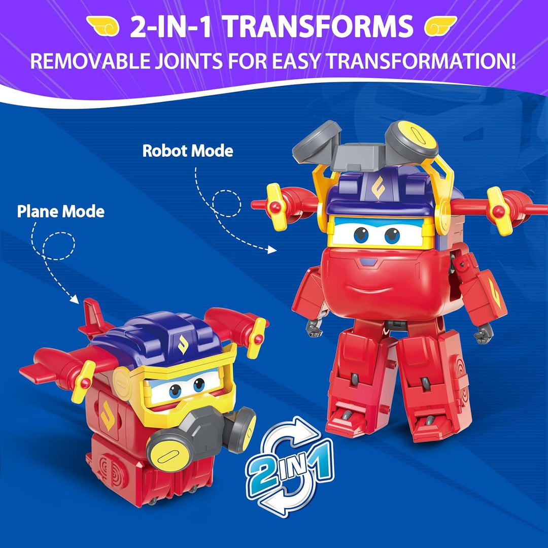 Super Wings Verwandelbares Spielzeug 2PCS Curie & Runi, 2-in-1-Actionfiguren, Roboter-Spielzeug für