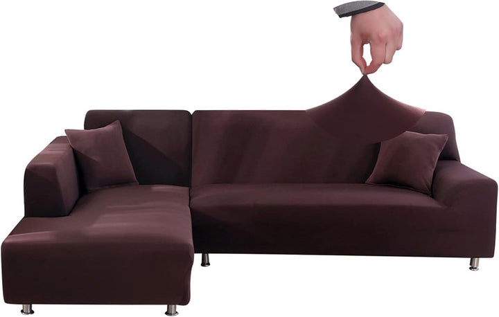 Jaotto Sofa Überwürfe Sofabezug Elastische Spandex Stretch Sofabezüge Couchbezug für L-Form Sofa Uni