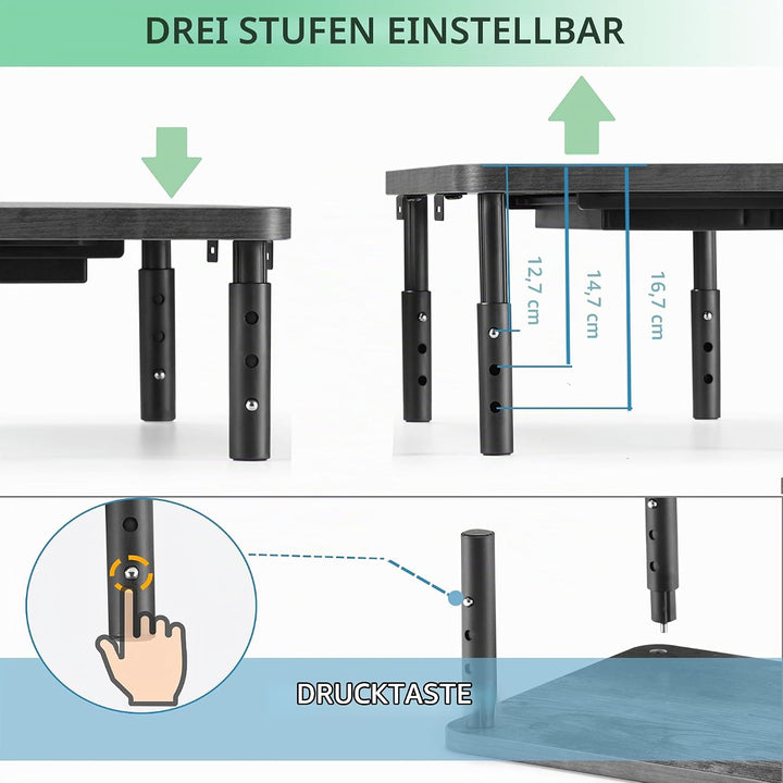 ETHU Dual-Monitor-Ständer, Doppelmonitor-Riser für Länge und Winkel verstellbarer Desktop-Monitor-Re