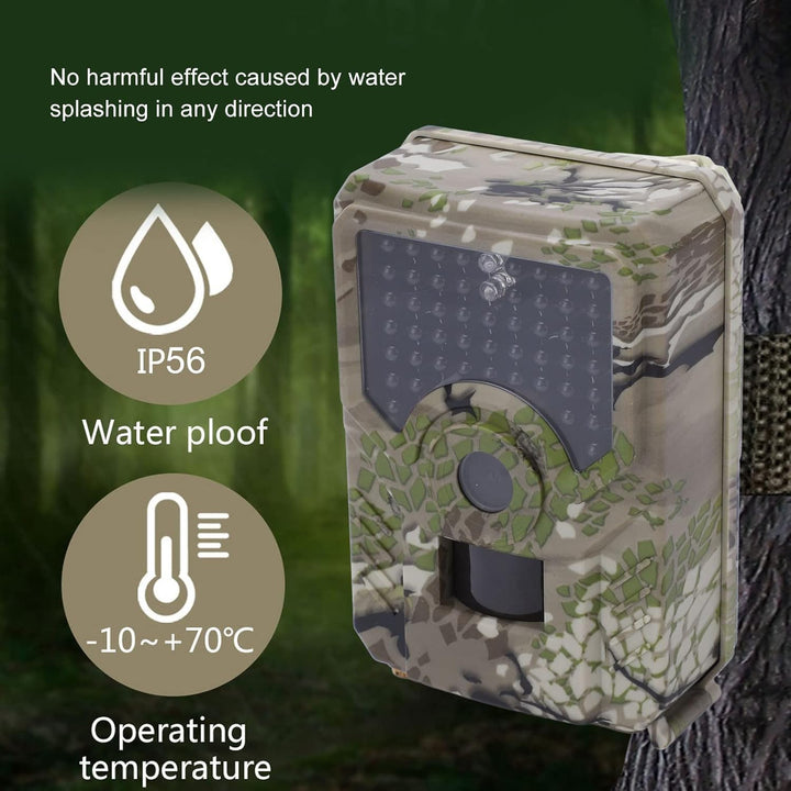 Eujgoov PR200 12MP HD 1080P Wildkamera wasserdichte IP56-Kamera Jagdkamera für Wildtiere