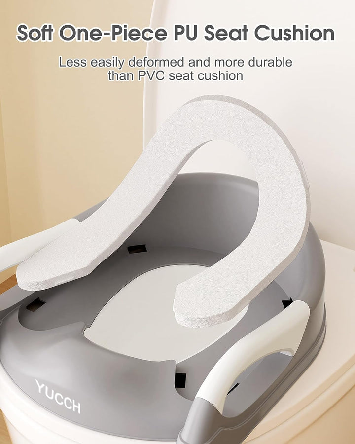 Yucch Toilettensitz Kinder mit Treppe – Upgraded 2-in-1 Kind Toilettensitz höhenverstellbar, rutschf