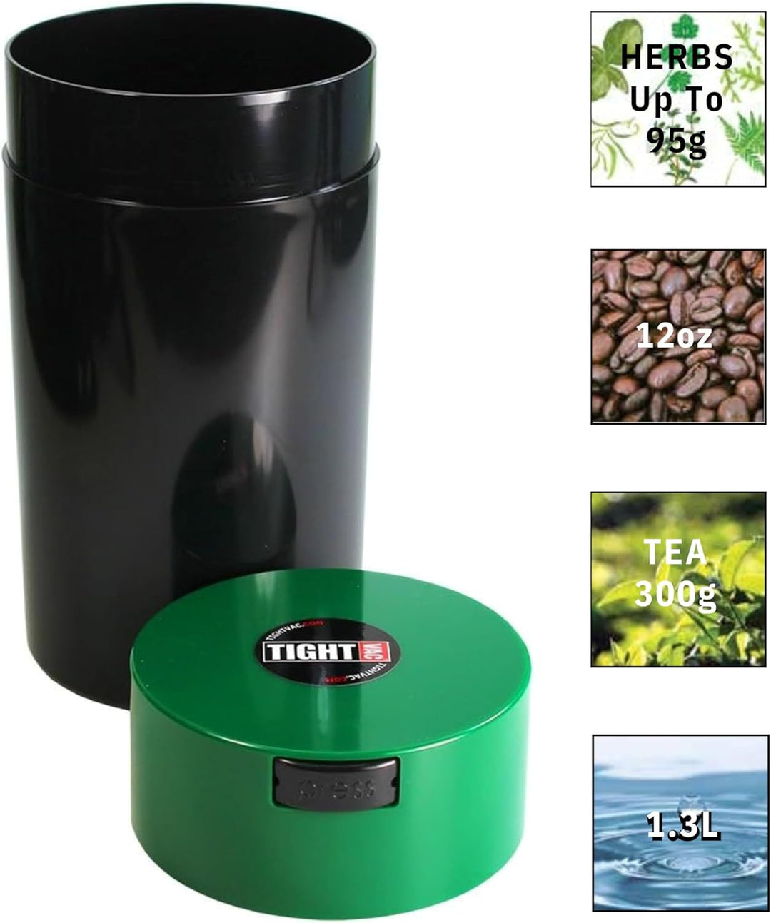 Tightpac America, Inc. Tightvac – Vakuumversiegelt, 0,9 bis 340 ml Vorratsdose, Kunststoff, Grüne Ka