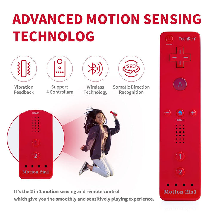 TechKen Controller für Wii mit Motion Plus und Wii Nunchuck Controller Wii Fernbedienung Nunchuk Kon