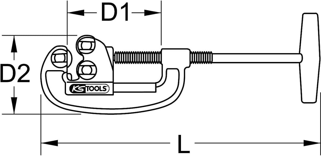 KS Tools 110.1000 Stahl-Rohrabschneider, 1/8"-2"