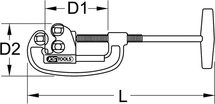KS Tools 110.1000 Stahl-Rohrabschneider, 1/8"-2"