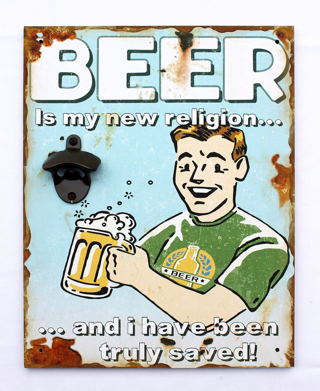 D&M Wandbild Beer mit Flaschenöffner 40cm Bieröffner 21261 Wandflaschenöffner Öffner (21261 Blau), 2