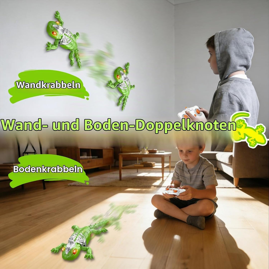 Gecko Wandflitzer, 360 ° Rotation Ferngesteuerter Gecko, Wänden Decken Entlang Krabbelt, Leuchtenden