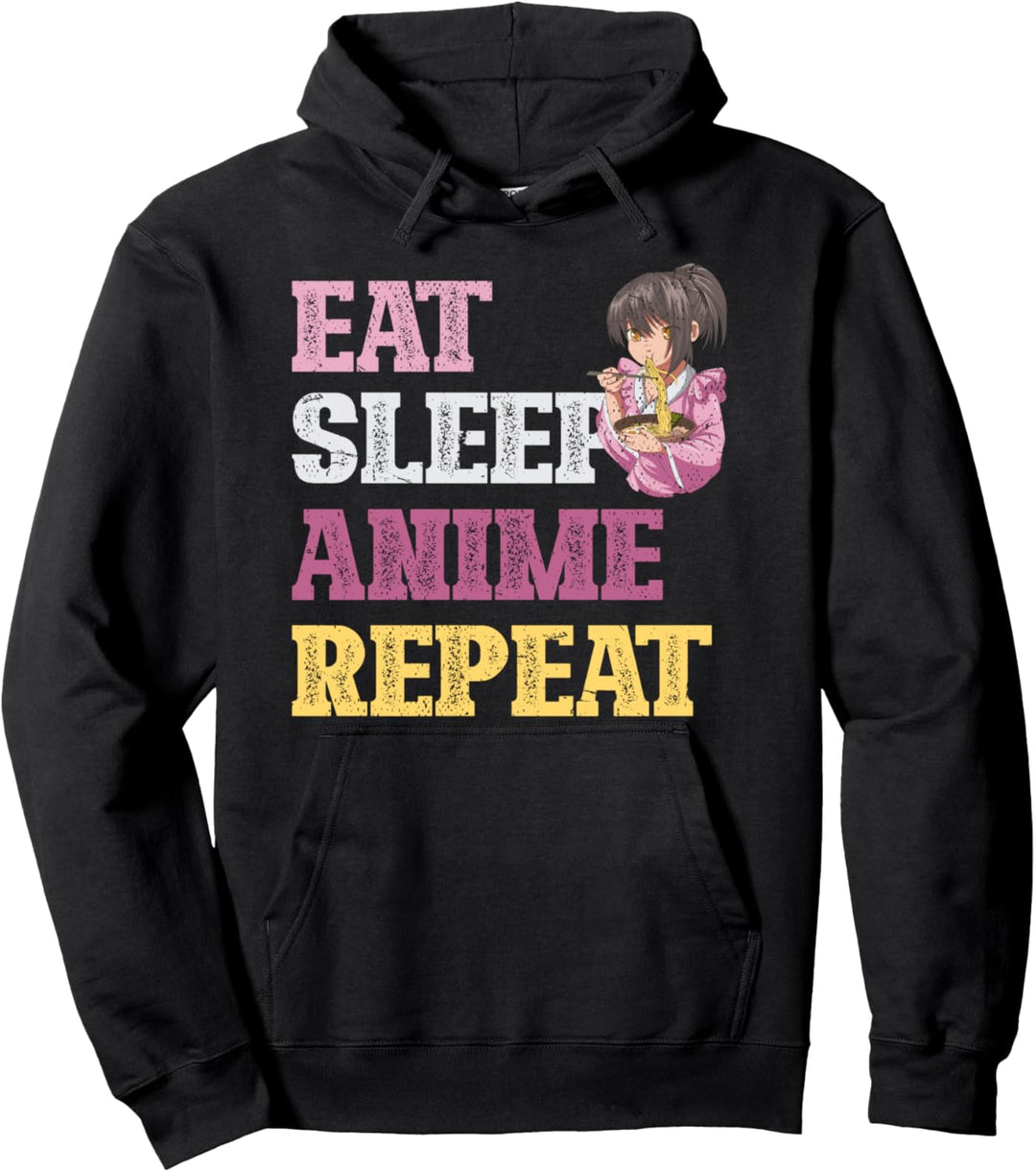 Essen Schlafen Anime Wiederholen Ramen Japan Otaku Anime Pullover Hoodie