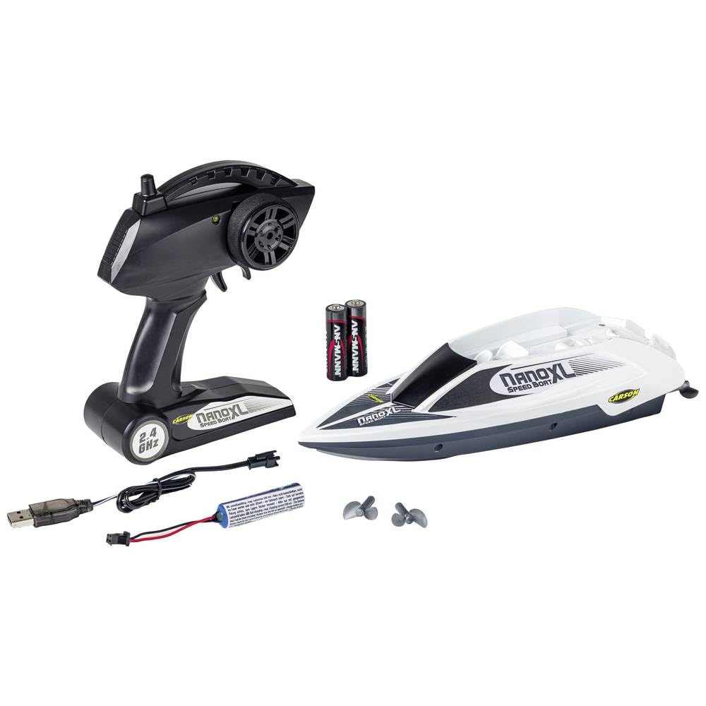 Carson 500108047 Speed Boat Nano XL 100% RTR - mit 2.4 GHz Fernbedienung, RC Boot mit Funktionen, fe