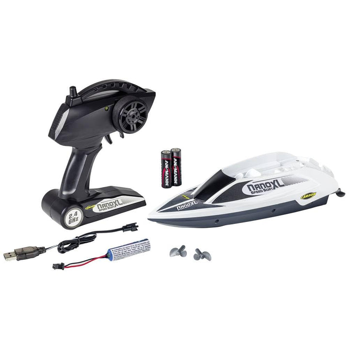 Carson 500108047 Speed Boat Nano XL 100% RTR - mit 2.4 GHz Fernbedienung, RC Boot mit Funktionen, fe