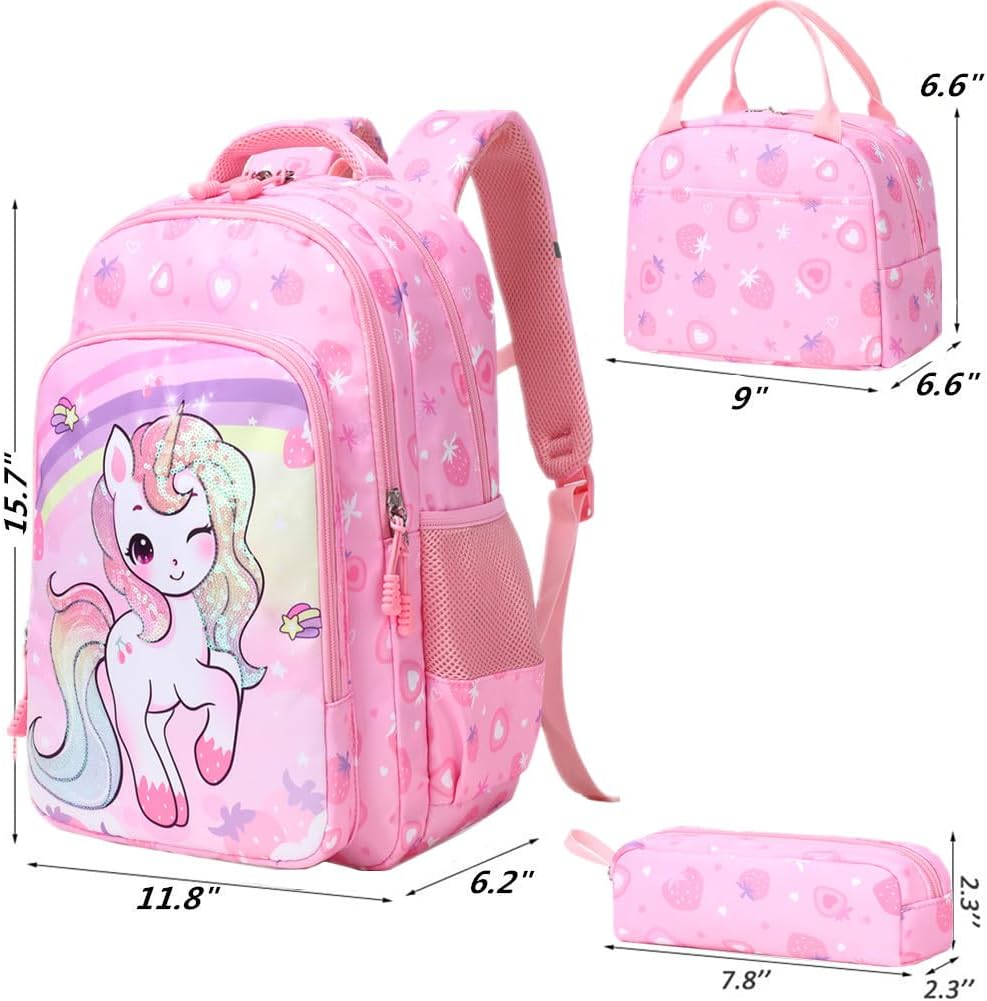 Jumpopack Schulrucksack Kinder Schultasche Schultaschen Einhorn Schulranzen Set Erdbeere Kinderrucks