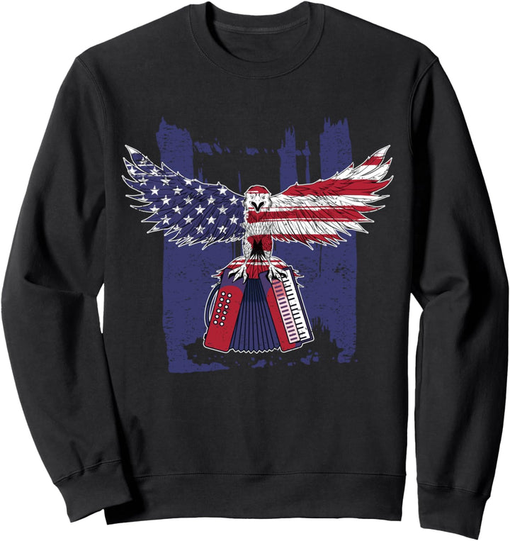 Akkordeonspieler Amerika Adler USA Akkordeon Sweatshirt