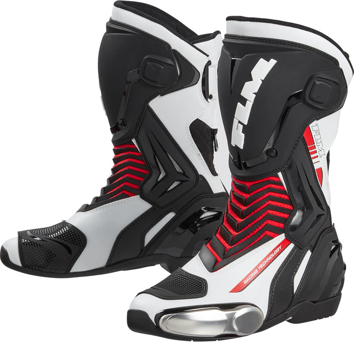 FLM Mandalika Damen Motorradstiefel Lang – Wasserdicht & Atmungsaktiv – Rutschfeste Sohle – Schwarz