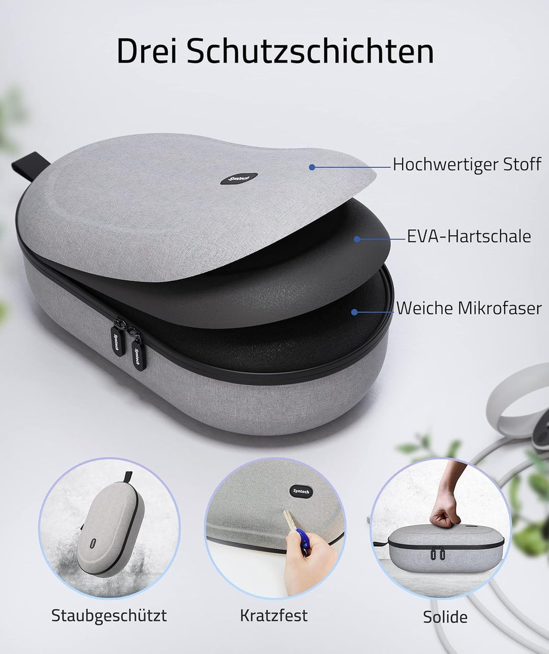 Syntech Tragetasche Kompatibel mit Meta/Oculus Quest 2 Zubehör/PICO 4 VR Headset mit Elite Strap, To