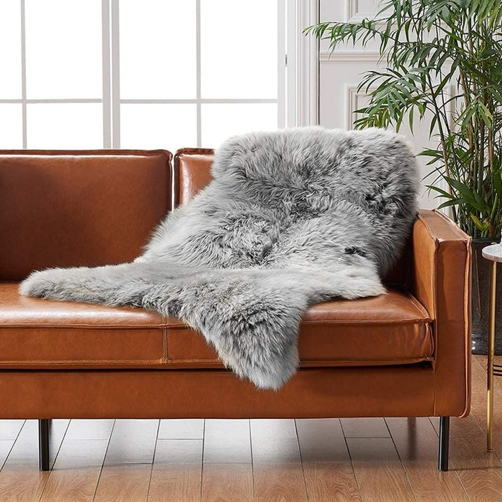 HEQUN Faux Lammfell Schaffell Teppich Kunstfell Dekofell Lammfellimitat Teppich Longhair Fell Nachah