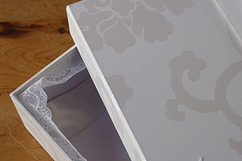 Aufbewahrungsbox für Hochzeitskleid, mittelgross, 48 x 36 x 11 cm, elfenbeinfarben