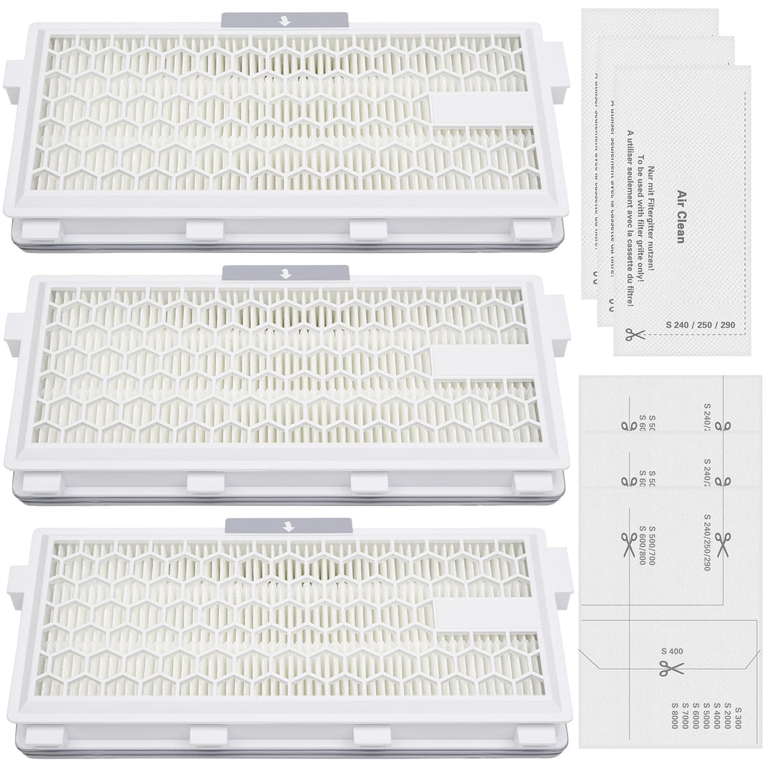 3 Sätze Airclean Plus 50 Ersatz Filters für Miele Compact C1 C2, Complete C2 C3, Guard S1 L1 M1 Stau
