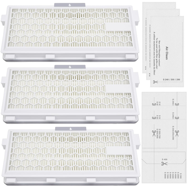 3 Sätze Airclean Plus 50 Ersatz Filters für Miele Compact C1 C2, Complete C2 C3, Guard S1 L1 M1 Stau