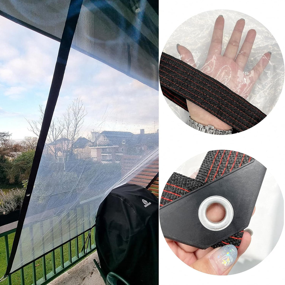 Plane Transparent 4x4m, FüR AussEnbereich Plane Durchsichtig Mit öSen Wasserdicht Folie Gewebeplane