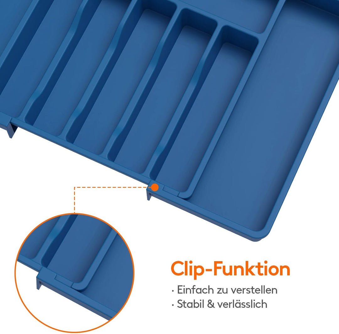 Lifewit Besteckkasten für Schubladen 40 50, Kunststoff Besteckeinsatz (Tiefe 38 cm), erweiterbare Be