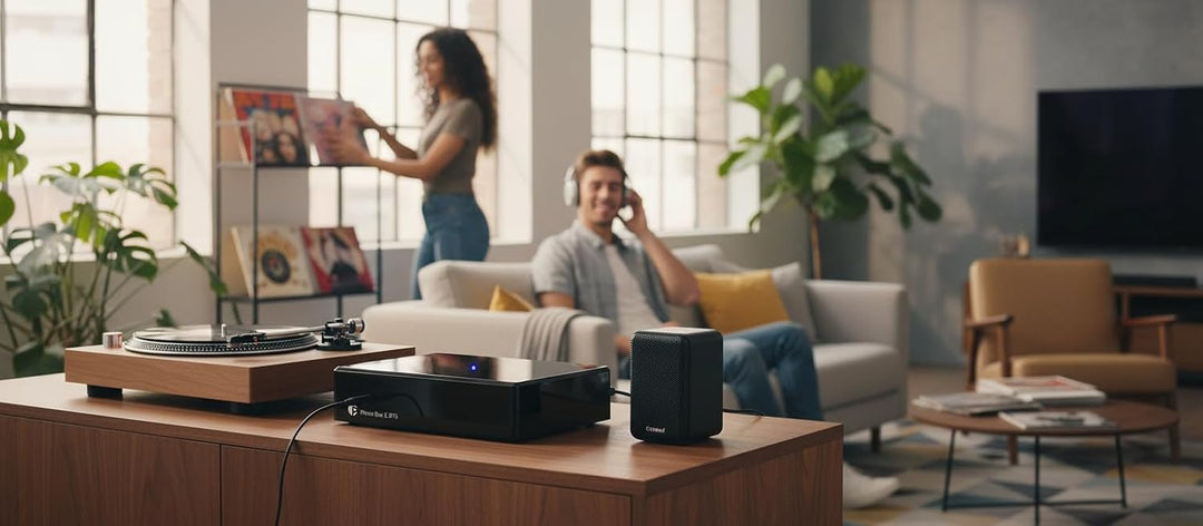 Pro-Ject Phono Box E BT 5, Kabelloses BT5-Streaming mit aptX HD für Phono und Line Quellen, Schwarz