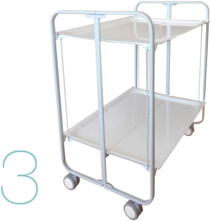 DON HIERRO - Servierwagen, klappbar, 2 Böden, grauem Rahmen. BAUHAUS-03 one size 03, one size 03