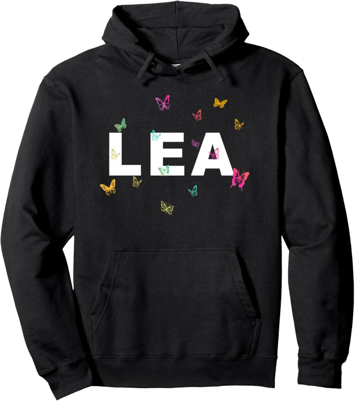 Lea - Schöner Name mit bunten Schmetterlingen Pullover Hoodie