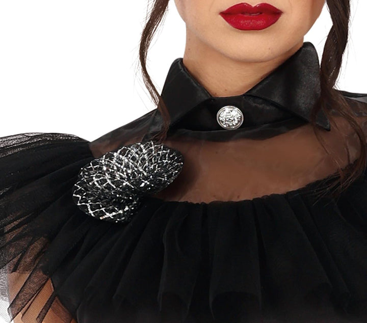 FIESTAS GUIRCA | Gothic Girl Nachtkönigin Kostüm - Kleid und Blume für Teenager und Erwachsene - Got