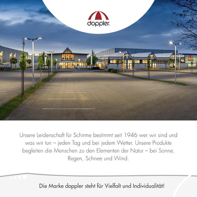Doppler Sonnenschirm AluPro Neo Kurbel 305cm I 6-eckiger Sonnenschirm für Balkon & Terrasse I Schirm