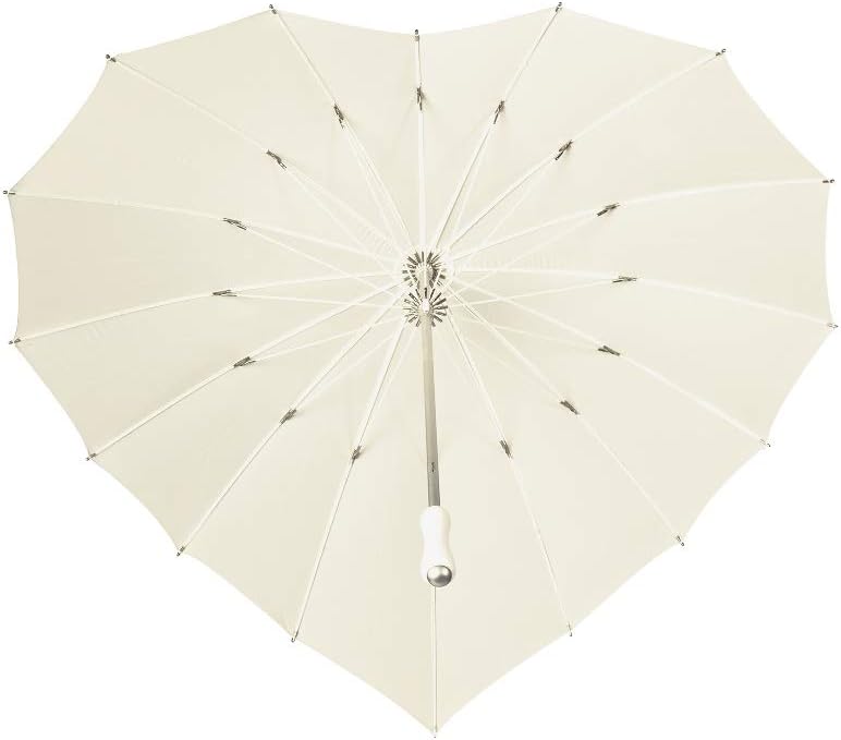 VON LILIENFELD Regenschirm Sonnenschirm Brautschirm Hochzeitsschirm Herz Creme, Creme