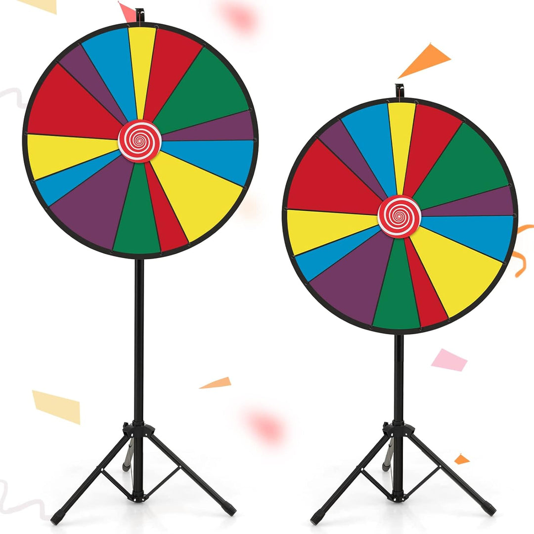 COSTWAY 30" Glücksrad zum Drehen, Drehrad höhenverstellbar, inkl. Radiergummi und Markierstift, Luck