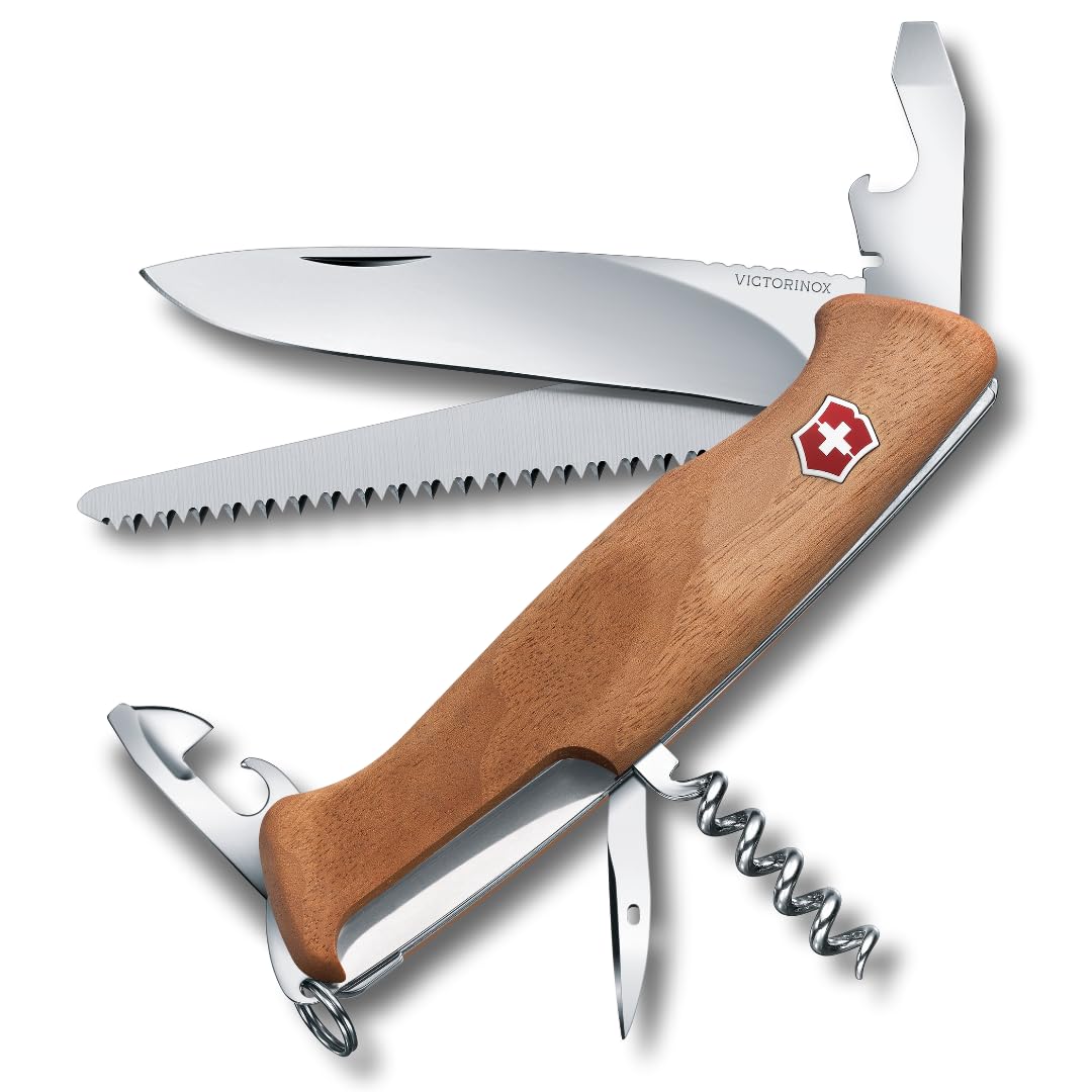 Victorinox Schweizer Taschenmesser gross, Ranger 55, Swiss Army Knife, Multitool, 10 Funktionen, Fes