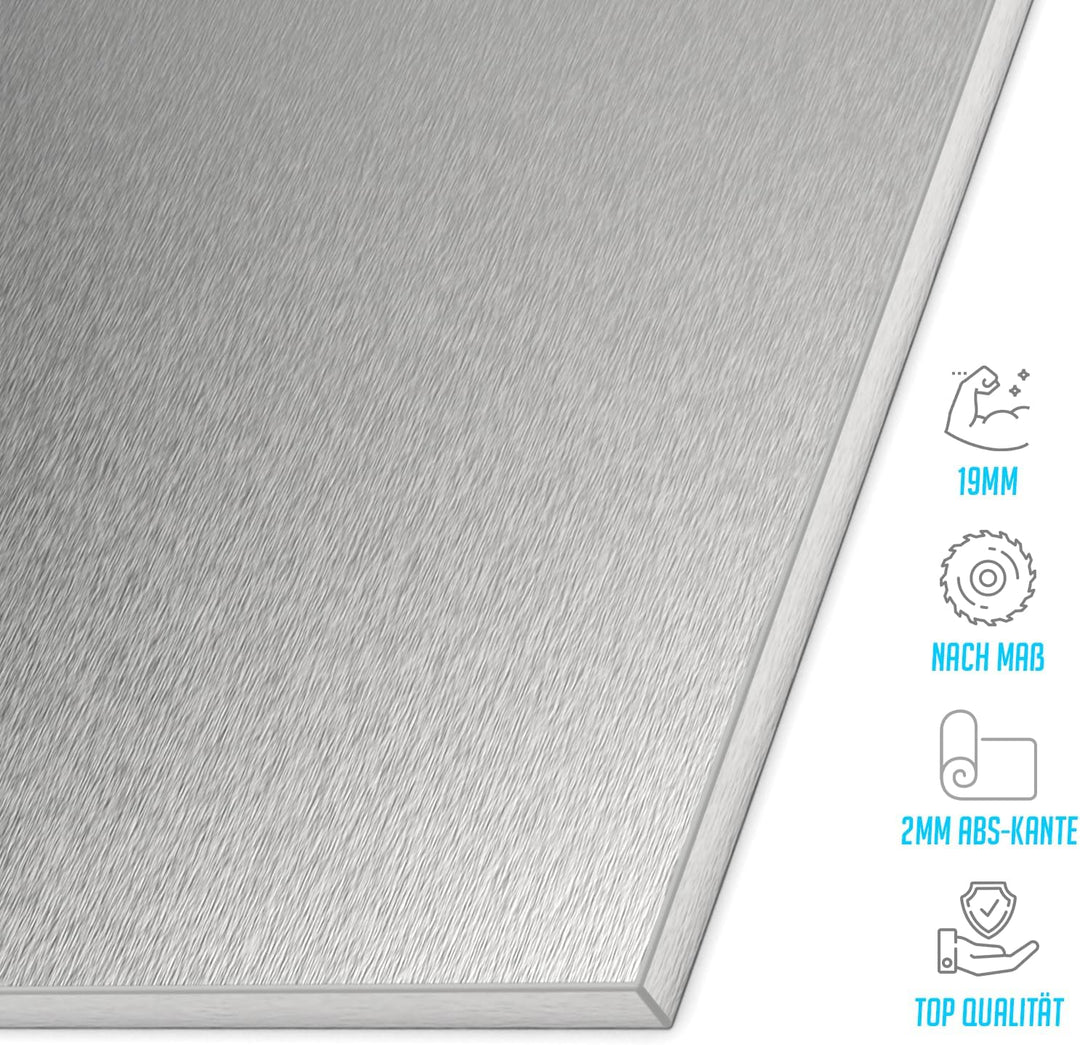 X57 Geschirrspülerfront 19mm voll-, teilintegriert und nach Mass (Edelstahl, 594x715mm)