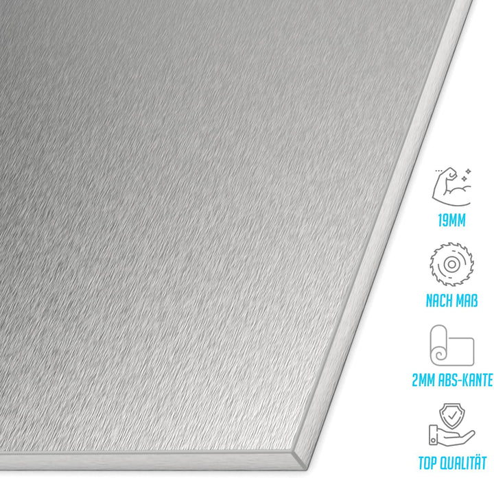 X57 Geschirrspülerfront 19mm voll-, teilintegriert und nach Mass (Edelstahl, 444x715mm), 444x715mm