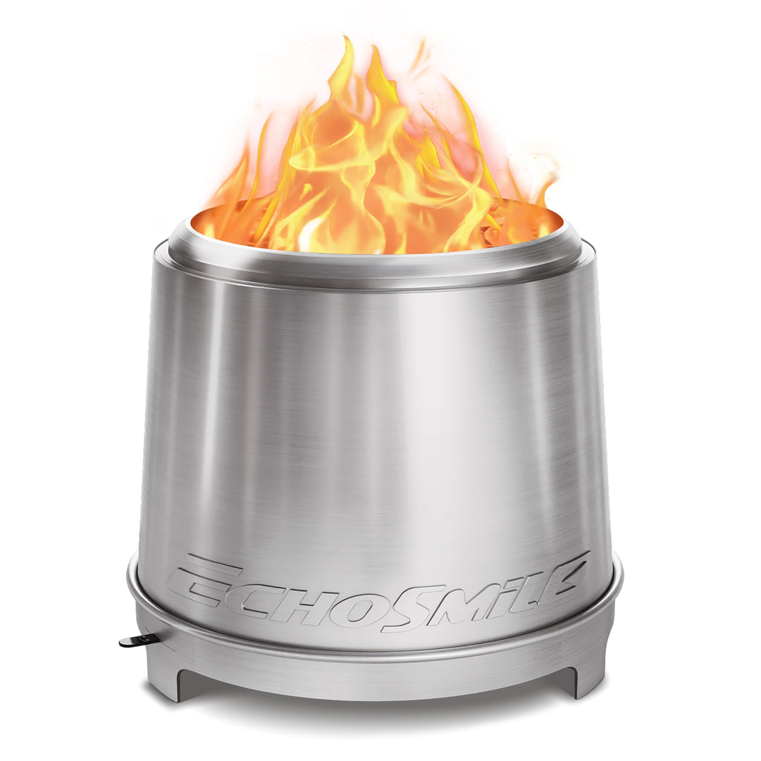 EchoSmile Rauchfreie Feuerschale mit Dreifach Verbrennung und Verstellbare Drosselklappe, Holzofen E