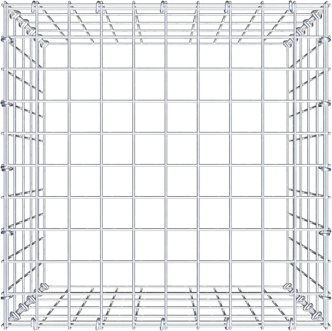 GABIONA Anbau-Gabione Typ3 eckig, Maschenweite 5 x 10 cm, Tiefe 50 cm, Gabione 50 x 50 x 50 cm (L x