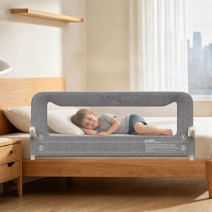 150cm Bettgitter als Rausfallschutz Bett, Klappbares Bettschutzgitter für Boxspringbett & Elternbett