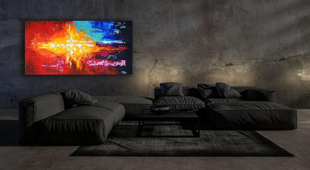 Monica Mirafiori I 100% HANDGEMALT I Gemälde Fata Morgana 100x50cm | Gemälde Handgemalt | Acrylgemäl