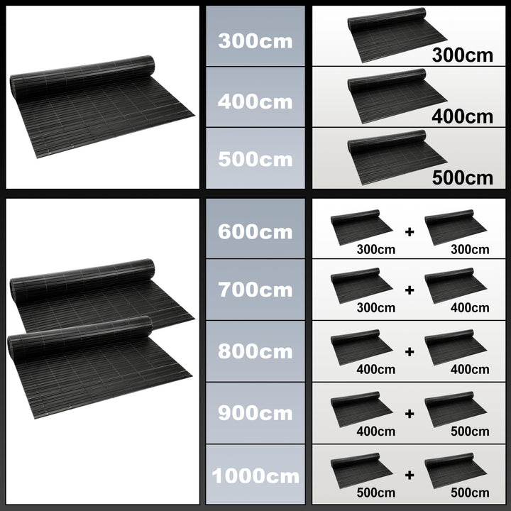 Izrielar PVC Sichtschutzmatte mit Kabelbindern Sichtschutz Wetterfest für Garten, Balkon und Terrass