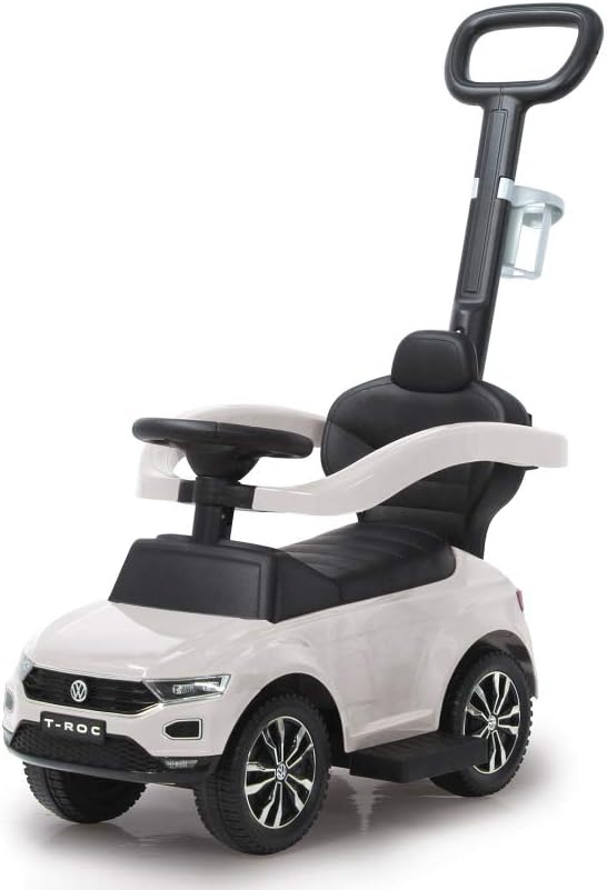 JAMARA 460463 - Rutscher VW T-ROC 3in1 - Kinderfahrzeug, Kippschutz, Kofferraum, Schub-und Haltestan