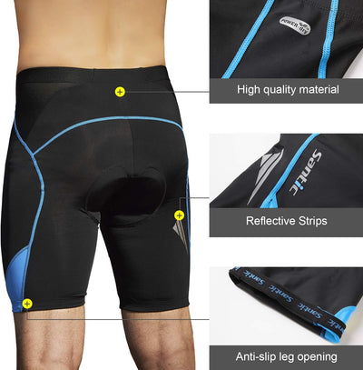 Santic Radlerhose Herren Kurz mit Sitzpolster Radhose Herren Kurz Fahrradhose Herren Gepolstert Rads