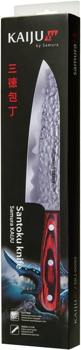 Samura KAIJU Profi Santokumesser ultra-scharf, gross, aus japanisch AUS 8 Stahl, gehämmert, 18cm Kli