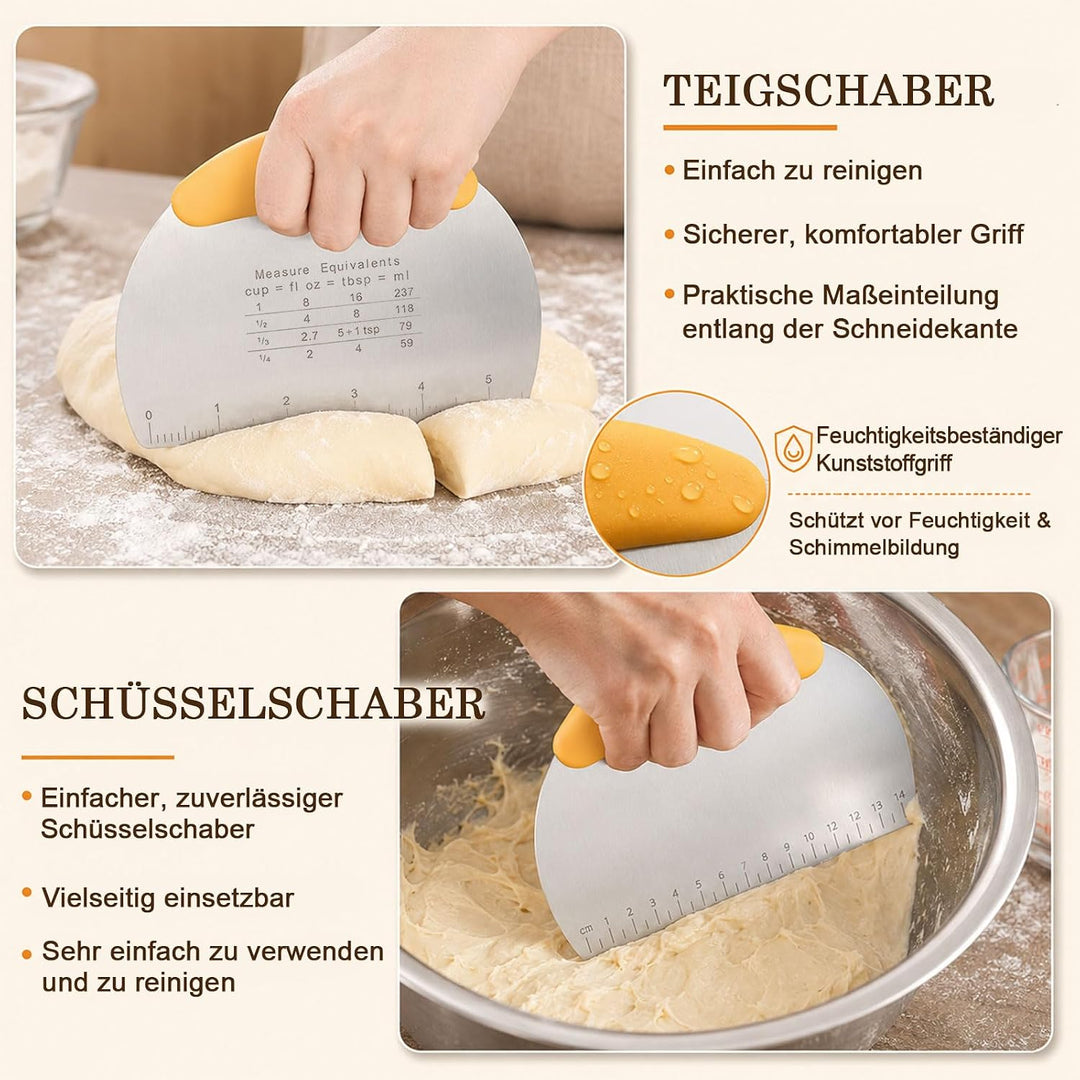 29-teilig Brotback Set mit Gärkörbchen, Sauerteig Zubehör | Faltbare silikon-körbe, teigwerkzeuge, b