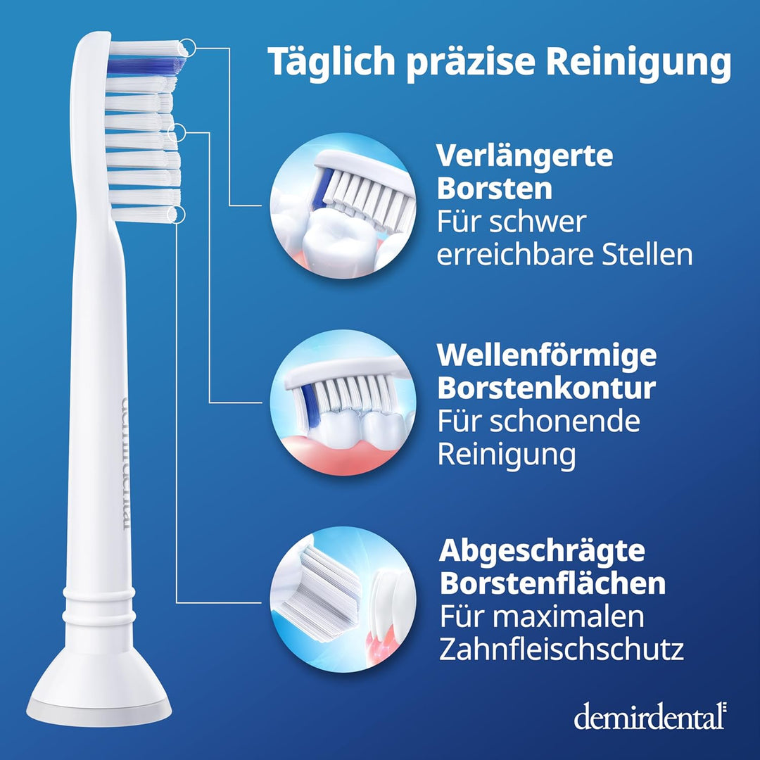 8er demirdental Ersatzbürsten passend für Philips Sonicare, Extra Soft Aufsätze & Aufsteckbürsten, e